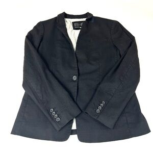 J Crew Women’s Size 8 Regent Blazer Solid Black 98% Wool Button Career  #2073
